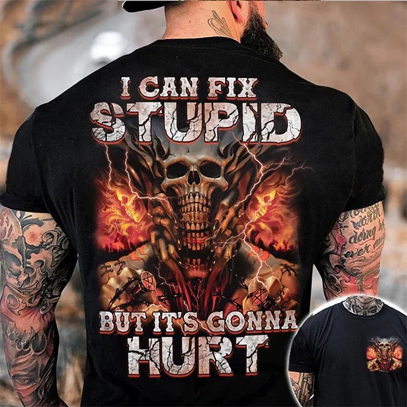 Men's Graphic Skull T Shirt Shirt Tee Short Sleeve T shirt 3D Print Crew Neck Shirt Vintage Fashion Designer Outdoor Casual Daily Black Navy Blue Blue Spring & Summer Clothing Apparel S M L 2026 - $22.99 –P1