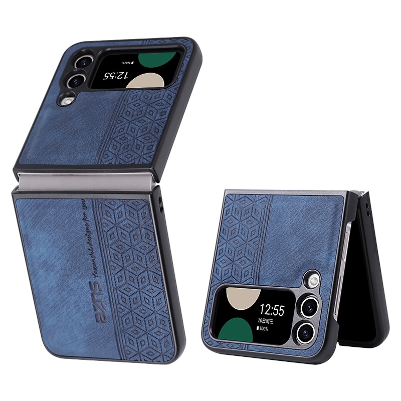 telefon Carcasă Pro Samsung Galaxy Z Flip 6 Z Flip 5 Z Flip 4 Z Flip 3 Kožené pouzdro Flip Nárazuvzdorné Jednobarevné PC PU kůže 2025 - $12.99 -P5