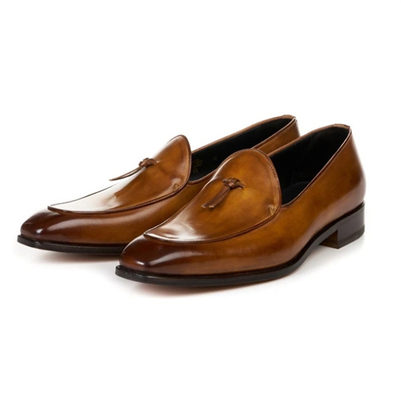 brune dusk-loafers i imitert skinn for menn – klassiske slip-on-dress-sko med vintage-sjarm, ideell for formelle begivenheter og forretningsantrekk 2025 - $64.99 –P4