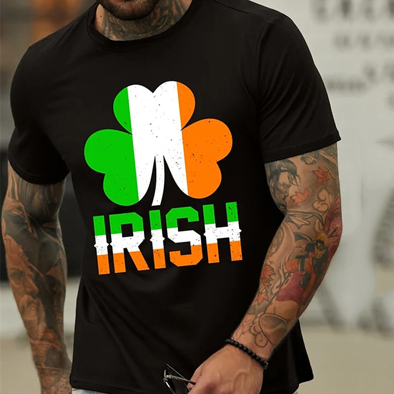 maglietta da uomo per la festa di san patrizio maglietta con grafica stampe grafiche trifoglio girocollo stampa a caldo vacanze di strada maniche corte stampa abbigliamento designer di abbigliamento del 2025 a $22.99 –P5