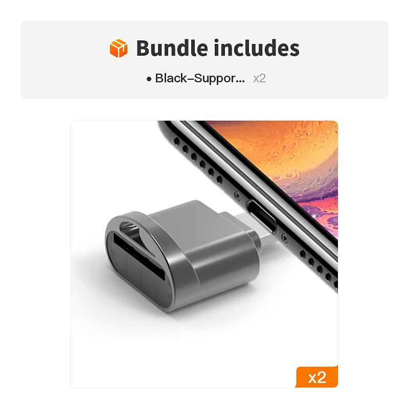 Преобразователь устройства чтения карт памяти micro sd, подходящий для iphone ipadotg, для чтения карт памяти micro sd / tf, адаптер для чтения карт памяти для iphone 14/13/12/pro/11/x/xr/max/8, 2025 - $13.99 –P5