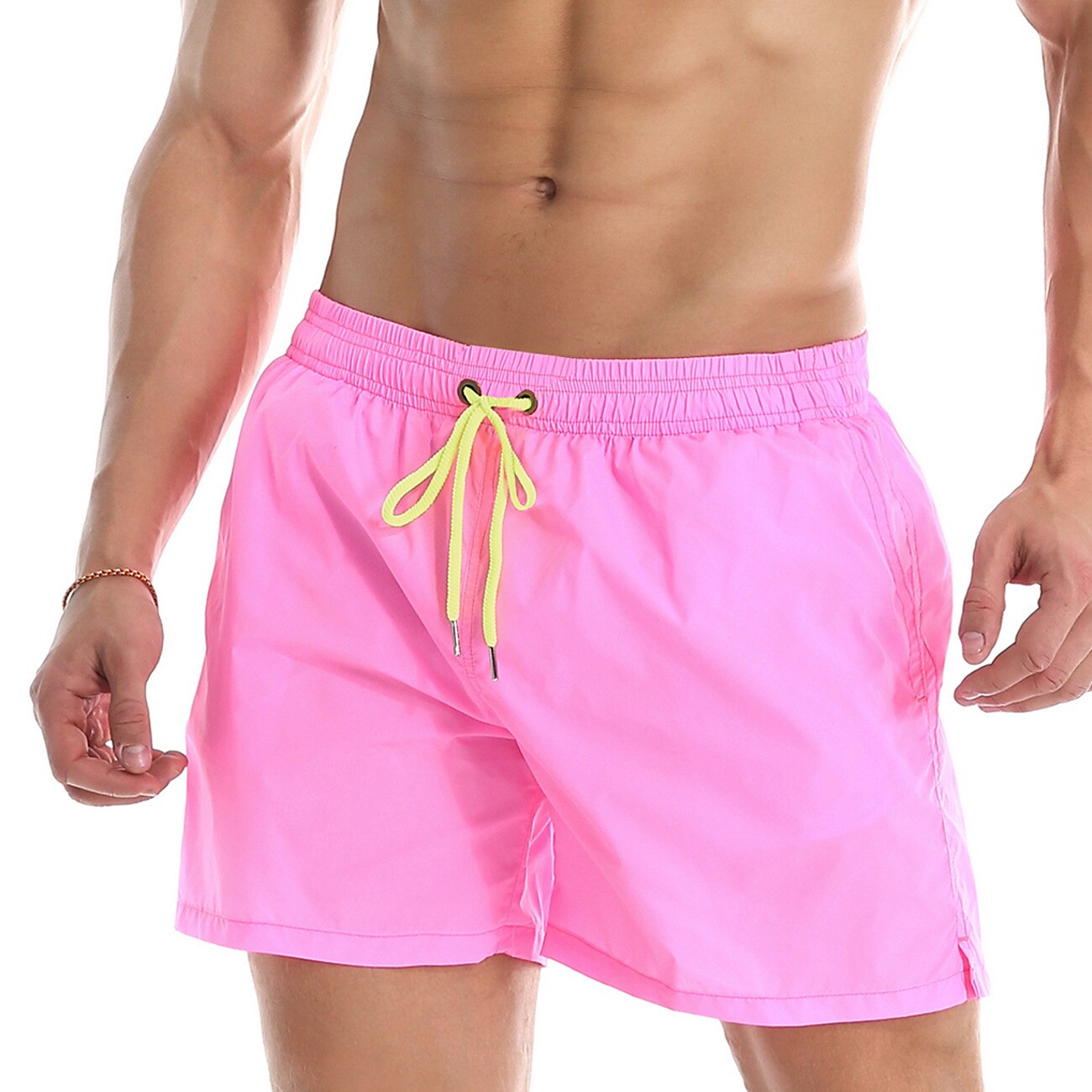 Men's Board Shorts Swim Shorts Swim Trunks Summer Shorts Beach Shorts Drawstring Elastic Waist Plain Quick Dry Short Daily Holiday Hawaiian Boho Black Yellow Micro-elastic 2025 - $18.99 –P13