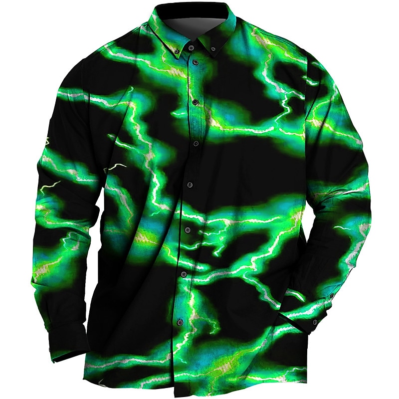 Per uomo Taglie Forti Camicia Grande e alto Stampe Grafiche Collo ripiegato Bottoni Manica Lunga Primavera & Estate Sport Moda Streetwear Designer All'aperto Vacanza Top del 2026 a $28.99 –P3