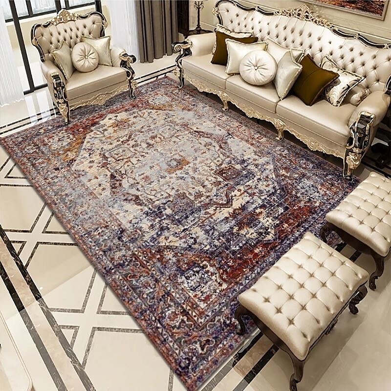 Retro Carpet Persian Living Room Rug Bedside Floor Mat Non-Skid Foldable Bedroom Imitation Cashmere Thickened Plush Carpet 2025 - $19.99 –P6