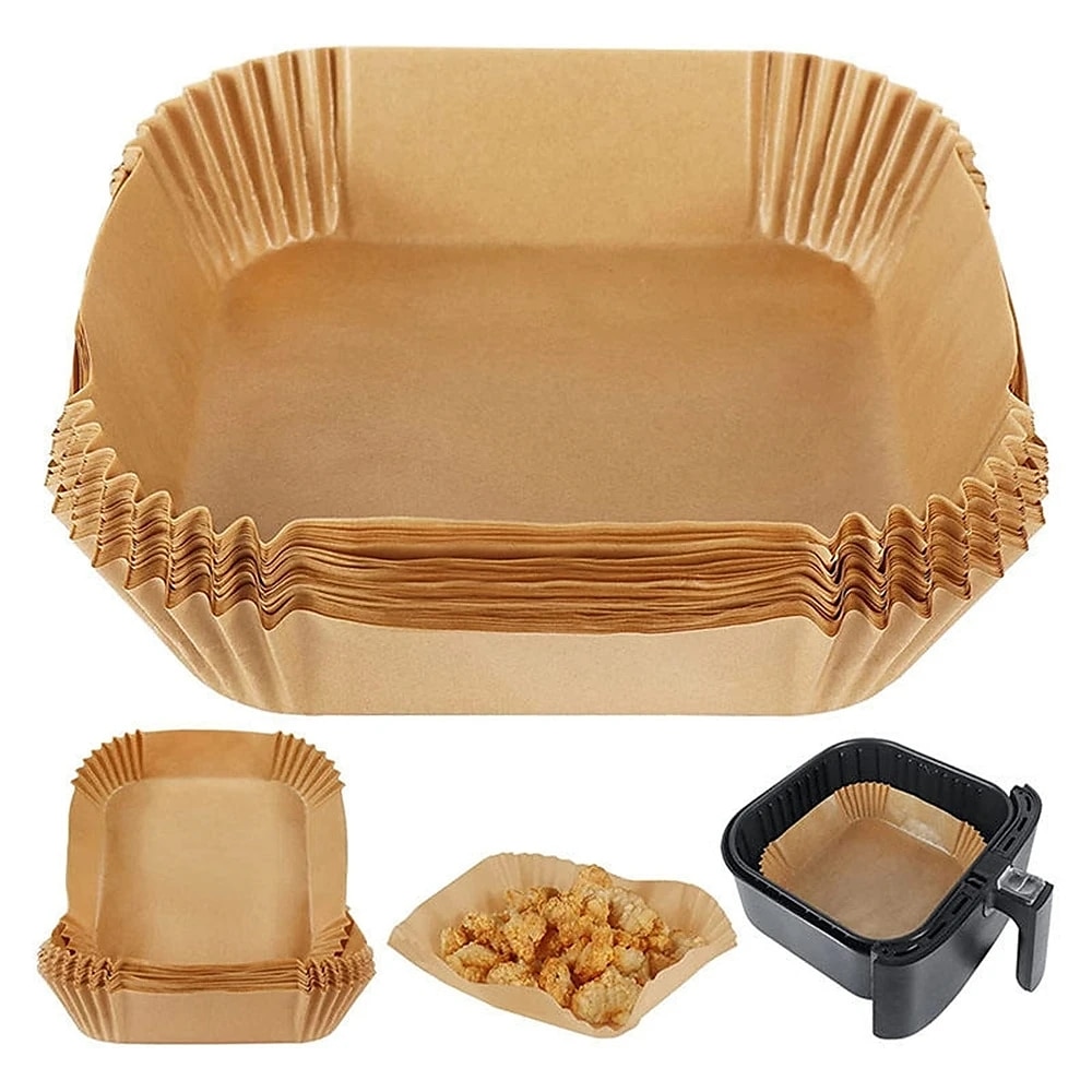 100PCS Air Fryer Disposable Parchment Paper Liner Square Round Oil-proof Paper Tray Non-Stick Baking Mat AirFryer Accessories 2025 - $9.49 –P5