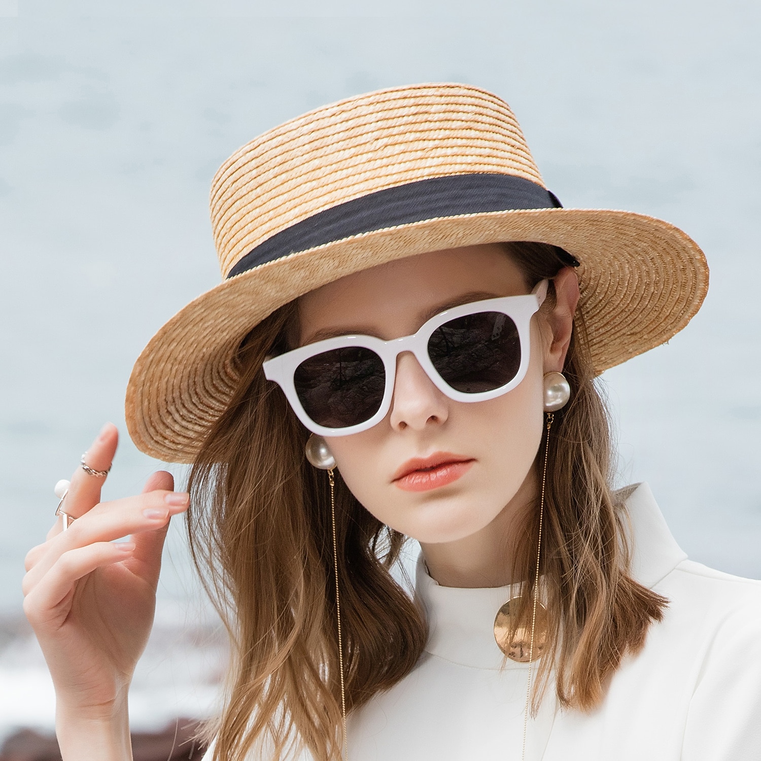 chapeaux chapeau de paille en fibre naturelle décontracté classique rétro avec couvre-chef de couleur pure de 2025 ? $16.49 –P4