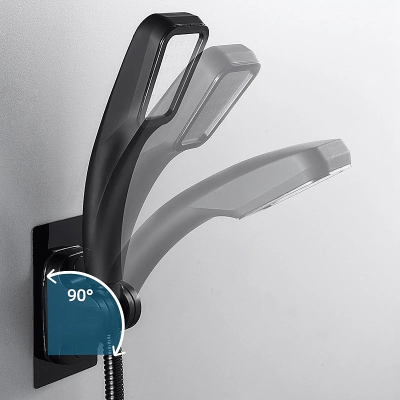 Duschkopfhalterung ohne Bohren, 360° verstellbar ohne Bohren, ABS-Wandhalterung, Ersatz, wasserdichte Befestigung für Badezimmer 2025 - $3.49 –P5