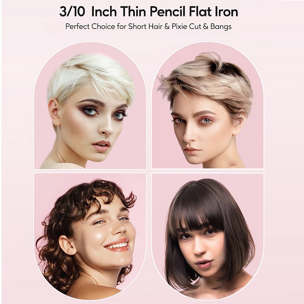 kleine stijltang voor randen potlood stijltang voor kort haar ＆ lang haar 3/10 inch kleine stijltang met instelbare temperatuurinstellingen＆ dubbele spanning met hittebestendige handschoenen 2025 - $39.99 –P7