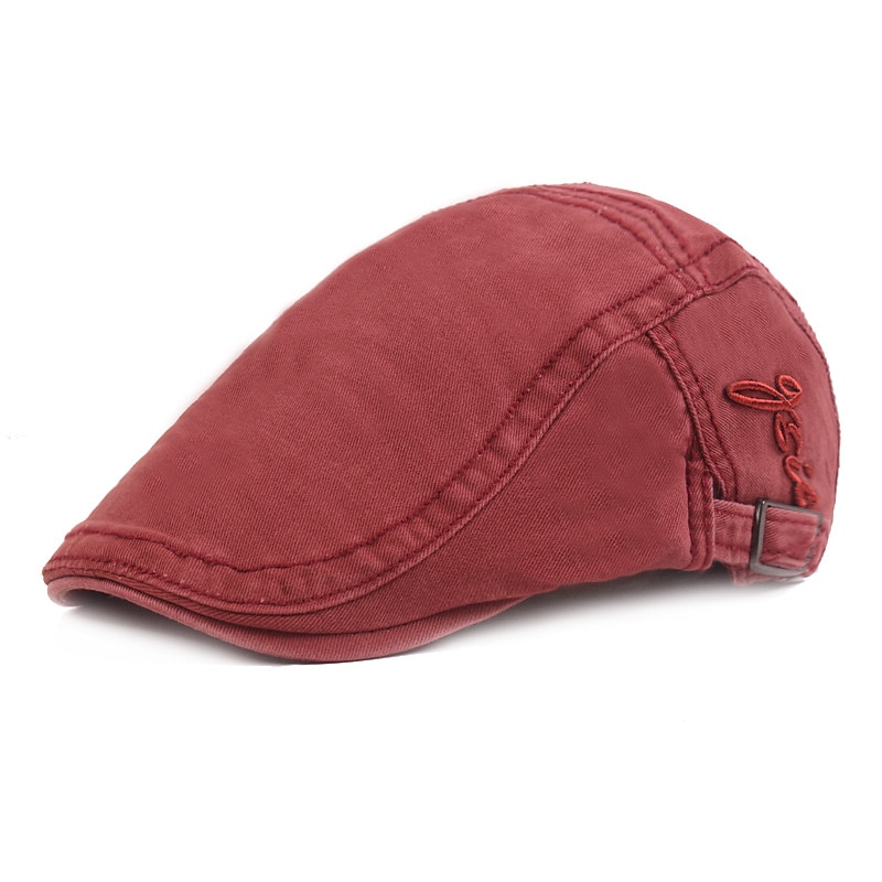 Hombre Gorra Plana Negro Rojo Algodón Moda Ropa de calle Elegante Moda de los años 20 Exterior Diario Noche Plano Templado 2025 - $15.49 –P2