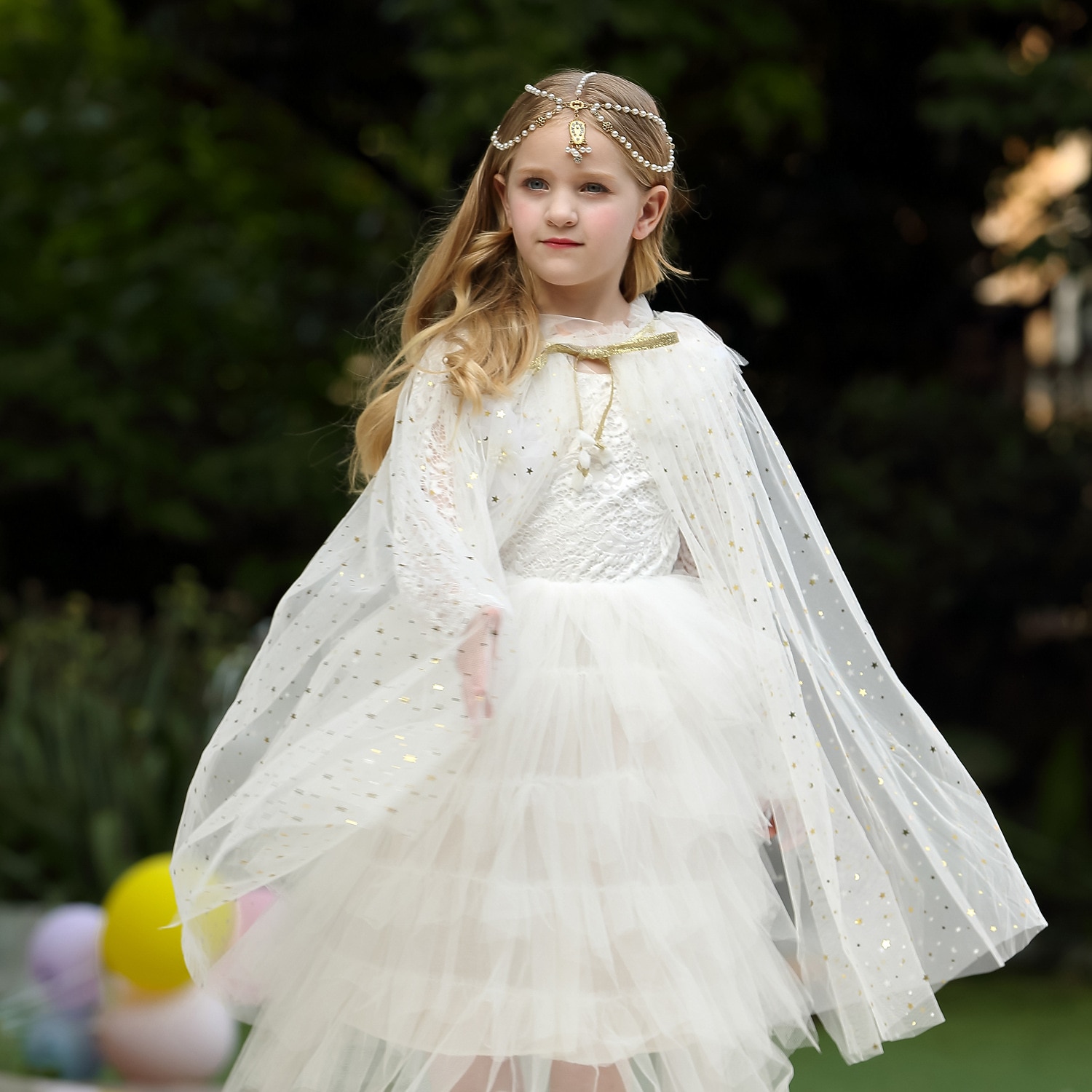 Cape Enfants Fille Paillette Mode Paillettes Utilisation Polyester Manteau Vêtements d'extérieur 3-8 ans Printemps Blanche de 2025 ? $10.49 –P4