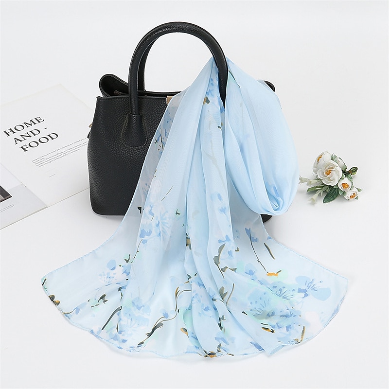 lente zomer mode bloemen dunne stijl chiffon sjaal sjaal lady print zachte vakantie strand-up wrap 150*50 cm 2025 - $12.99 –P8