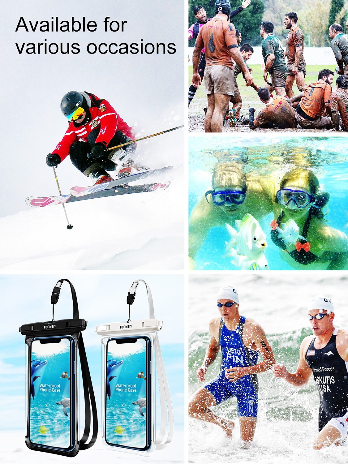 Full View Waterproof Case for Phone Underwater Snow Rainforest Transparent Dry Bag Swimming Pouch Big Mobile Phone Covers 2025 - $15.99 –P6