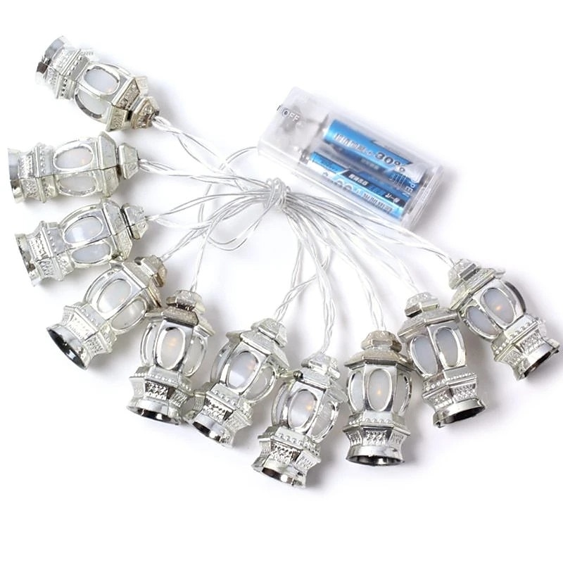 ramadan eid led string light muslim lantern mubarak lantern oil lamp aa battery box led party home decor lantern lighting 2025 - $8.99 –P7