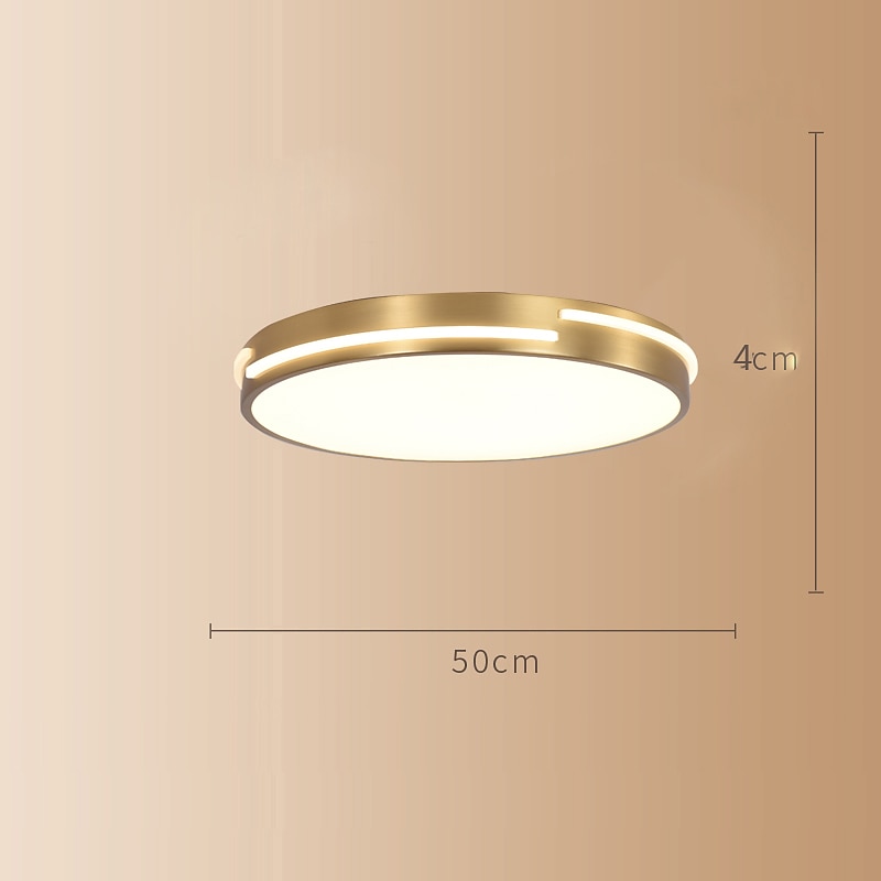 2025年 led シーリング ライト サークル ラウンド デザイン 50 cm フラッシュ マウント ライト銅リビング ルーム 110-240 v コレクション – $143.99 –P11