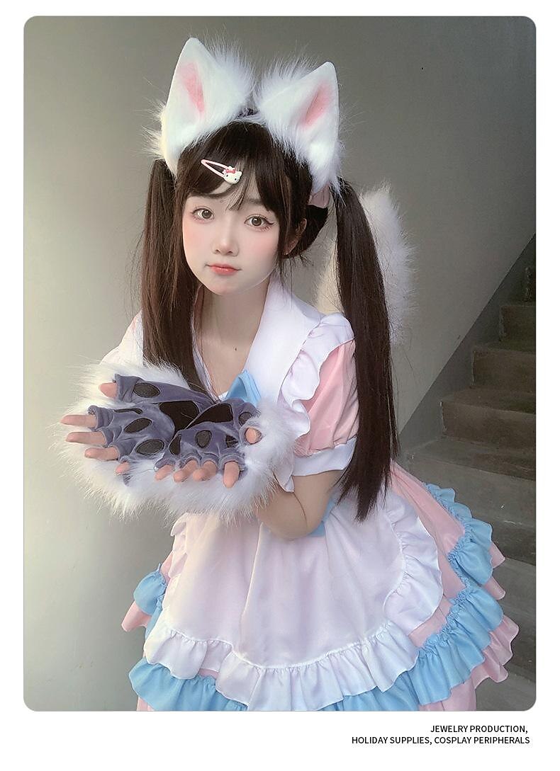 Fox Tail Clip Cat Ears Wolf Paws Gloves Cosplay Costume Carnival Fancy Party Costume Accessories 2025 - $57.99 –P1