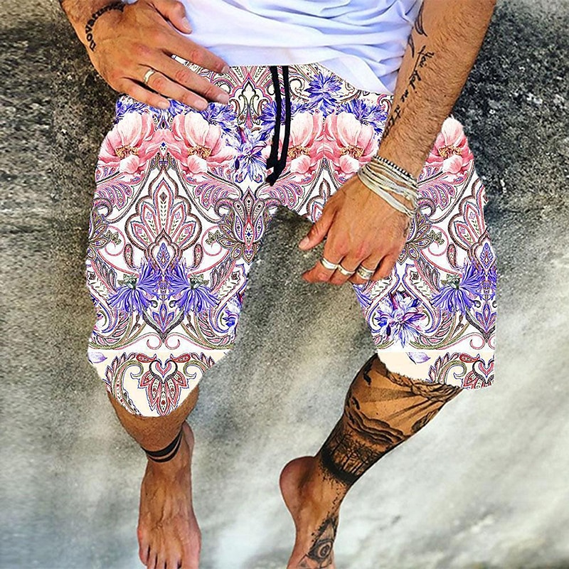 Homens Calção Shorts de verão Shorts de praia Shorts casuais Com Cordão Cintura elástica Gráfico Conforto Respirável Comprimento do joelho Ao ar livre Feriado Para Noite Roupa de rua Havaiana 1 2 de 2025 por $18.99 –P2
