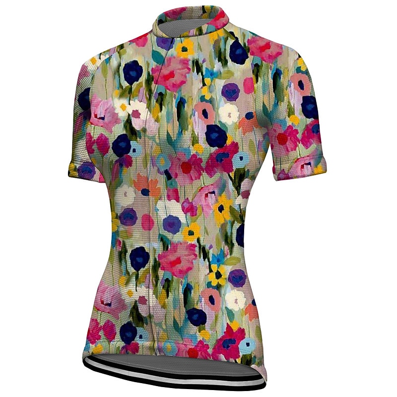 Women's Cycling Jersey Short Sleeve Bike Jersey Top with 3 Rear Pockets Mountain Bike MTB Road Bike Cycling Breathable Quick Dry Moisture Wicking Reflective Strips Yellow Pink Red Graphic Floral 2025 - $28.99 –P9