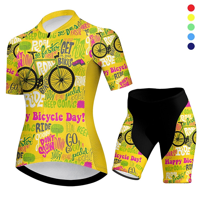Mujer Maillot de Ciclismo con Culotte Manga Corta MTB Bicicleta Montaña Ciclismo Carretera Amarillo Azul Morado Graphic Bicicleta Licra Deportes Ropa 2025 - $43.99 –P3