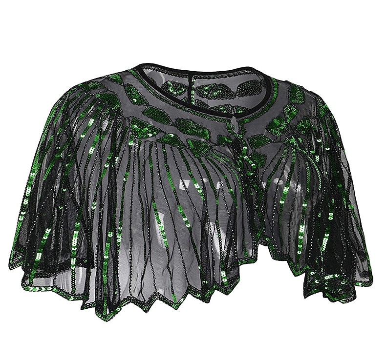 Goldene Zwanziger 1920er Retro Vintage Flapper-Schals Der große Gatsby Hochzeitsgast Pailletten Kostüm Damen Hochzeit Hochzeitsgast Party-Abendmode Erwachsene Schal 2026 - $35.99 –P3