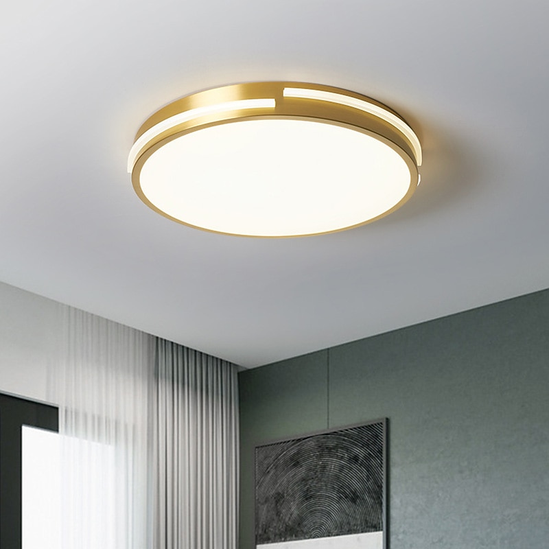 2025年 led シーリング ライト サークル ラウンド デザイン 50 cm フラッシュ マウント ライト銅リビング ルーム 110-240 v コレクション – $143.99 –P1