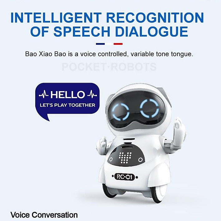 poche rc robot parler dialogue interactif reconnaissance vocale record chanter danser raconter une histoire mini rc robot jouets cadeau de 2025 ? $40.99 –P10