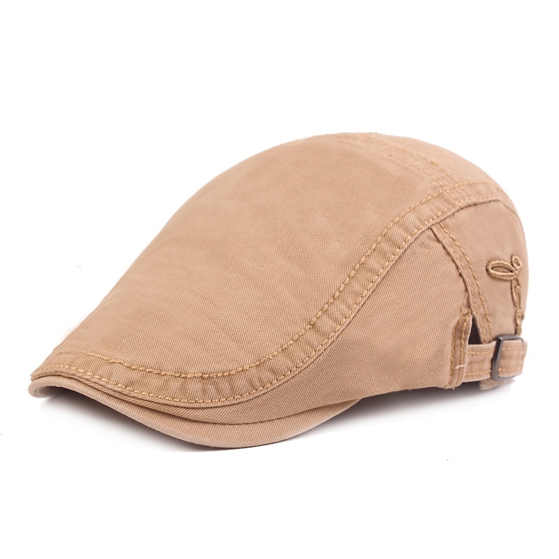 Hombre Gorra Plana Negro Rojo Algodón Moda Ropa de calle Elegante Moda de los años 20 Exterior Diario Noche Plano Templado 2025 - $15.49 –P11