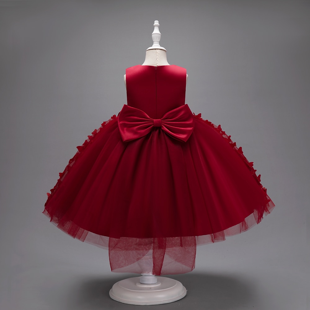 Kinderen Voor meisjes Bloemenmeisjesjurk Feestjurk Vlinder Mouwloos Bruiloft Feest Doopjurk Prinses Polyester Roze prinsessenjurk Bloemenmeisjesjurk Zomer 3-10 jaar Wit Champagne Blozend Roze 2026 - $49.99 –P18