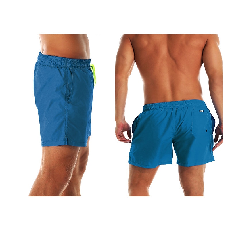 Men's Board Shorts Swim Shorts Swim Trunks Summer Shorts Beach Shorts Drawstring Elastic Waist Plain Quick Dry Short Daily Holiday Hawaiian Boho Black Yellow Micro-elastic 2025 - $18.99 –P20