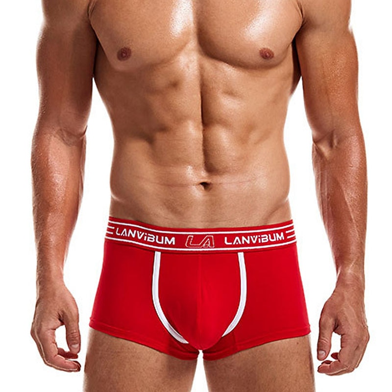 Herren 2 Packungen Unterwäsche Boxer Polyester Atmungsaktiv Weich Farbblock Mittlere Taillenlinie Schwarz Weiß 2025 - $12.99 –P5