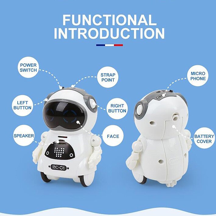poche rc robot parler dialogue interactif reconnaissance vocale record chanter danser raconter une histoire mini rc robot jouets cadeau de 2025 ? $40.99 –P12