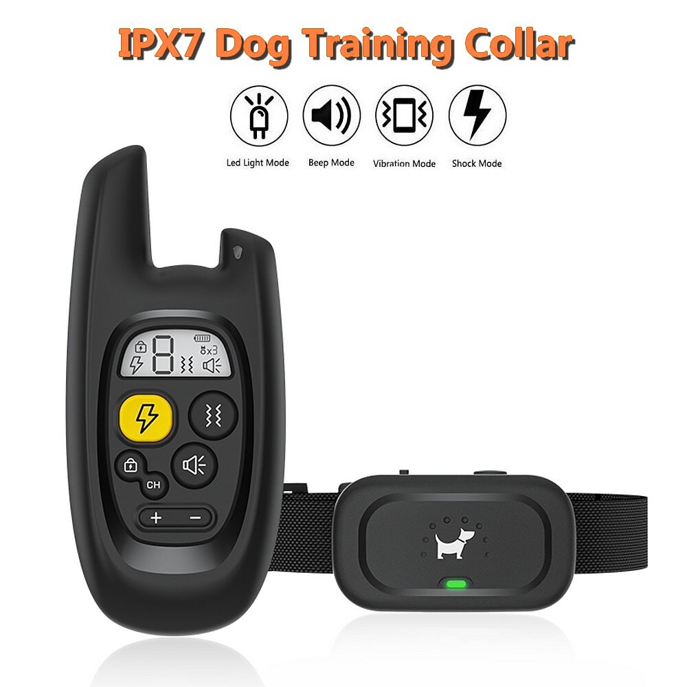 2025年 1600ft ペット犬用トレーニング首輪 防水充電式リモコン 3 モード ビープ音 振動 衝撃 9 レベル調整可能なキーパッド ロック タイプ c ポート  コレクション – $56.99 –P1