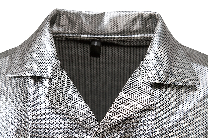 Per uomo POLO Camicia da golf Golf Serata Collare cubano Bavero Manica corta Informale Onde Innovativo Pulsante frontale Standard Argento Nero Oro POLO del 2025 a $21.99 –P1