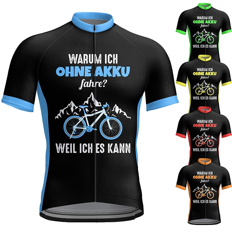 Herr Cykeltröja Grafisk Bokstav & Nummer Rolig Kortärmad Cykel Tröja Överdelar med 3 bakfickor Bergscykling Vägcykling Snabb tork Reflexremsa Bakficka Fuktabsorberande sporter Gul Röd Blå Kläder 2025 - $29.99 –P4
