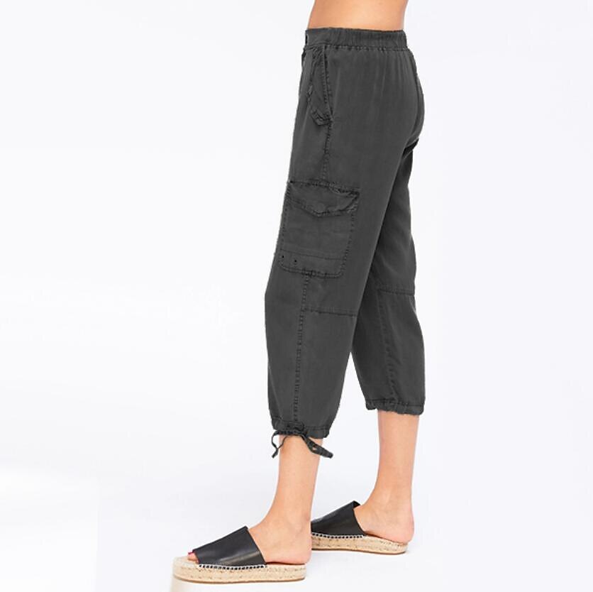 Women's Cargo Pants Cropped Pants Calf-Length Cotton Blend Micro-elastic Fashion Casual Daily Dark Grey S M 2023 - US $26.99 –P2