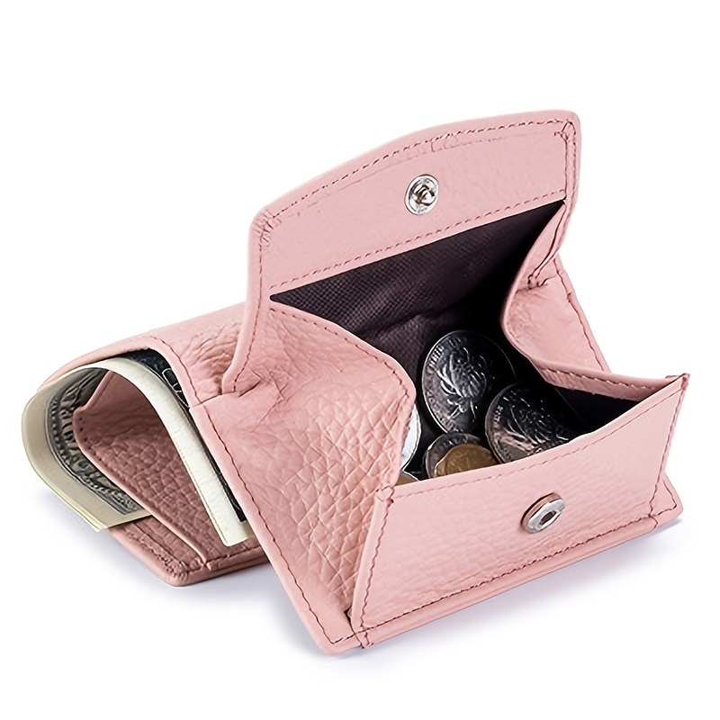 Echte Leder Damen Geldbörsen und Taschen Mode kleine Brieftasche mit mini Münzfach RFID-blockierende Geldbörse 2025 - $31.99 –P4