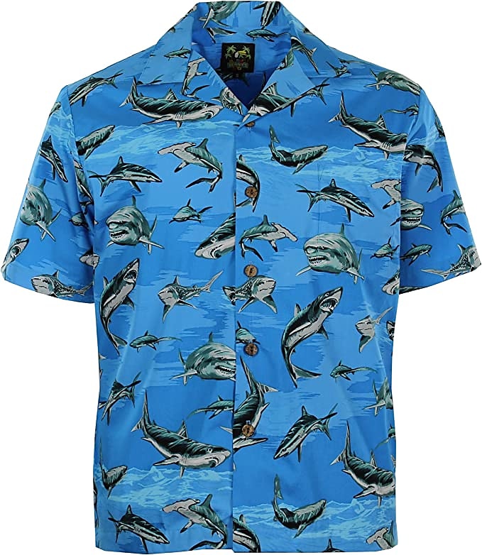 Men's Animal Shark Tropical Shirt Summer Hawaiian Shirt Camp Collar Shirt Short Sleeve Shirt Turndown Fashion Designer Casual Outdoor Street Casual Black Blue Dusty Blue 3D Print S M L 2025 - $24.99 –P4