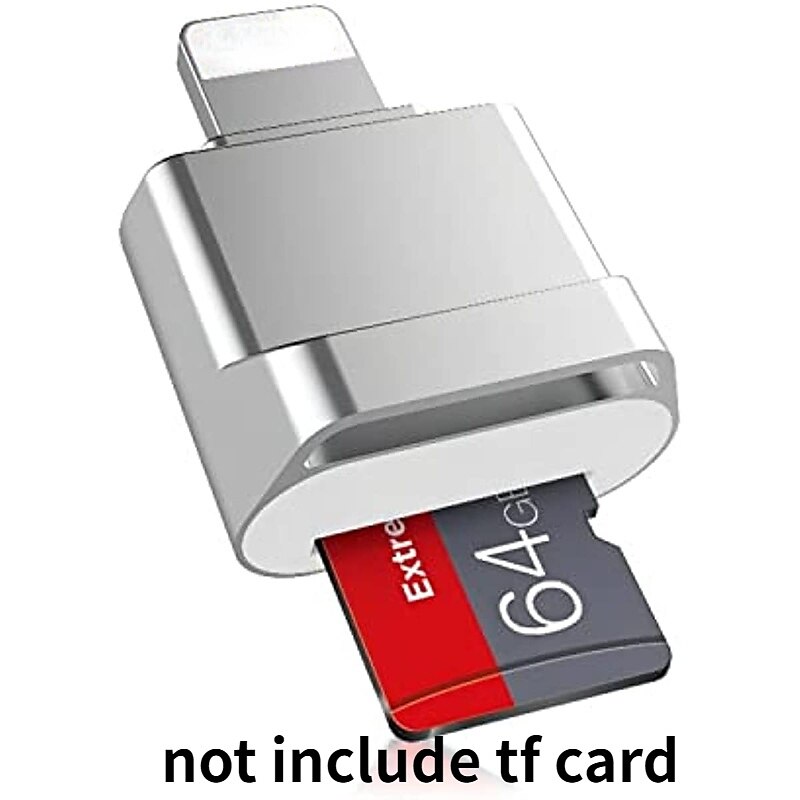 Преобразователь устройства чтения карт памяти micro sd, подходящий для iphone ipadotg, для чтения карт памяти micro sd / tf, адаптер для чтения карт памяти для iphone 14/13/12/pro/11/x/xr/max/8, 2025 - $13.99 –P7