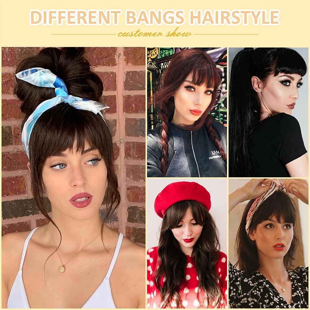 2026年 前髪ヘアクリップエクステンションでフレンチバングストレートナチュラルフリンジフルバングテンプル付き女性用ワンピースヘアクリップ女の子アッシュブロンド  コレクション – $9.99 –P5