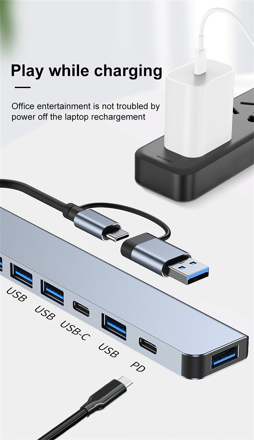 4/7/8 In 1 USB3.0 Type C Extender Hub Docking Station Multi USB Splitter Multiport Adapter USB 3.0 2.0 TF SD Reader Slot For for Mac Pro Mini iPad Pro Surface Pro lash Drive Mobile HDD 2025 - $16.99 –P4