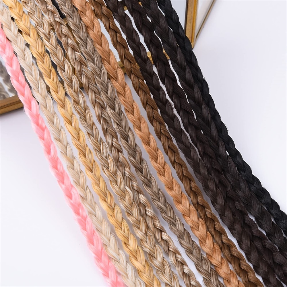 Braid Hair Extensions 4 PCS Baby Braids Front Side Bang Curtain Bang Clip in Hair Extensions Long Braided Hair Piece Natural Soft Synthetic Hair for Women Daily Wear 20 Inch Cool Light Blonde 2025 - $17.49 –P7