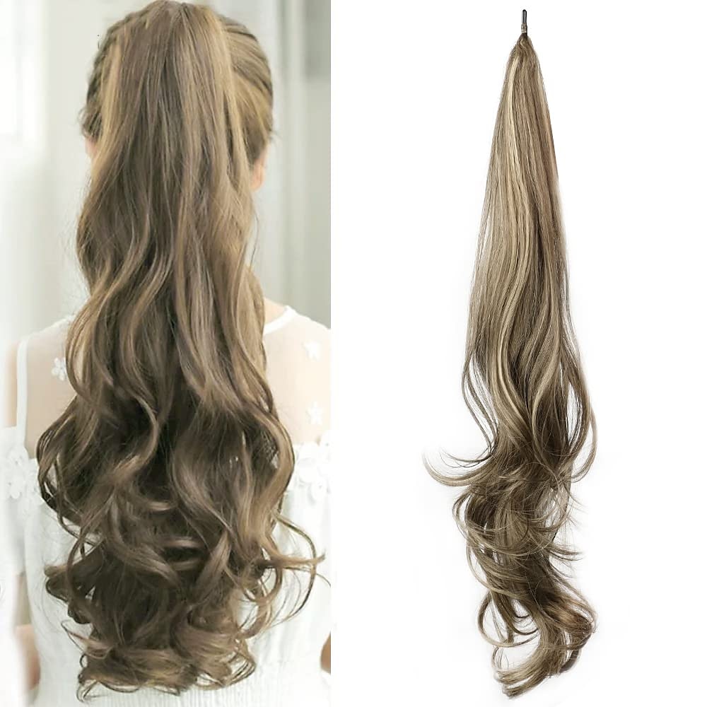 show flexibele wrap around paardenstaart 32 inch lengte synthetische paardenstaart extensions blonde paardenstaart haarstukjes voor dagelijks gebruik door vrouwen 2025 - $20.99 –P7