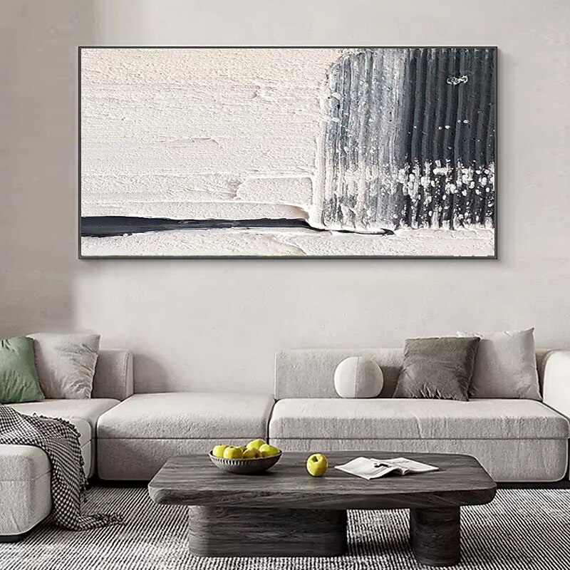 Oil Painting Handmade Hand Painted Wall Art  Black-White Abstract Canvas Painting Home Decoration Decor Stretched Frame Ready to Hang 2026 - $219.99 –P8
