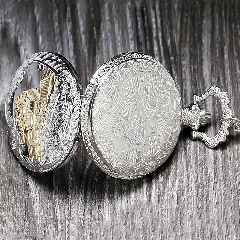 Men Pocket Watch Vintage Hollow Bronze Locomotive Design Quartz Fob Pocket Watch With Necklace Chain Gift for Men Women 2025 - $16.99 –P4