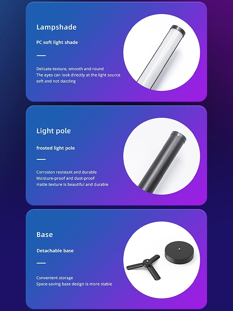 Смарт-светодиодная лампа LED Бар RGB Подъёмная ритмическая ночная лампа Музыка Bluetooth APP Пульт управления прикроватным настольным компьютерным игровым телевизионным атмосферным светом Shustar 2025 - $32.99 –P9