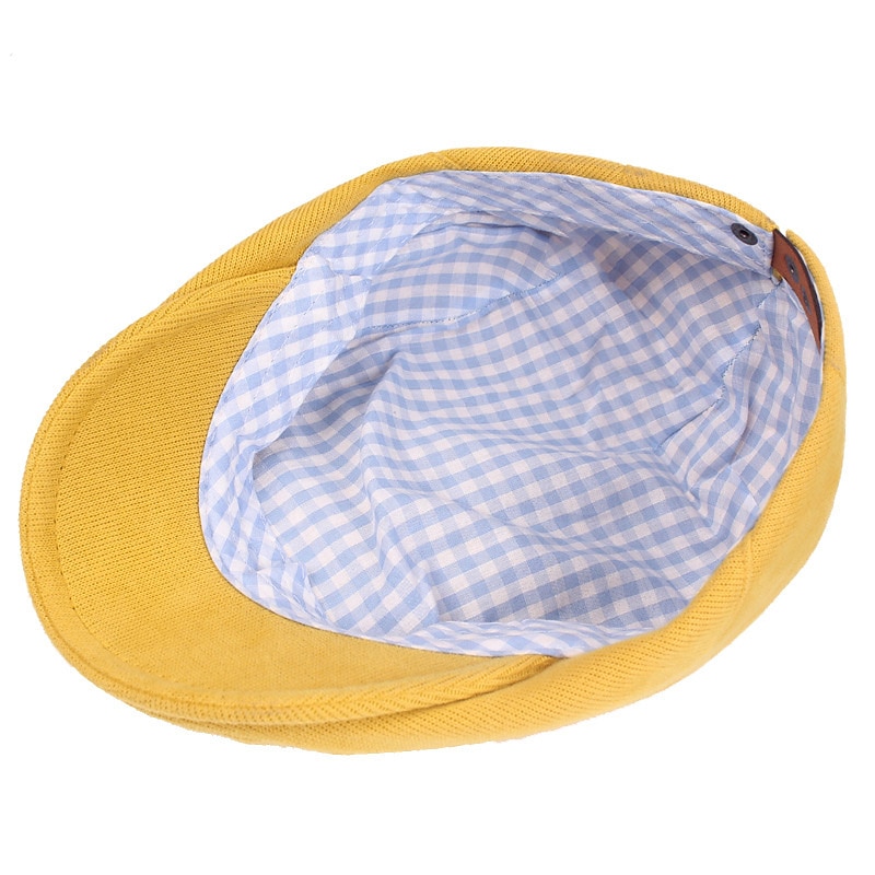 Hombre Gorra Plana Negro Amarillo Algodón Ropa de calle Elegante Moda de los años 20 Exterior Diario Noche Plano Templado 2025 - $17.99 –P5