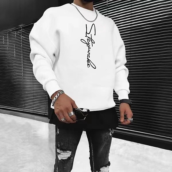 Per uomo Tinta unica Maglione Manica Lunga Felpa Girocollo Streetwear Abbigliamento Sportivo Essenziale Stampa a caldo Sport & Outdoor Casuale Abbigliamento casual alla moda Oversize Primavera Autunno del 2025 a $29.99 –P6