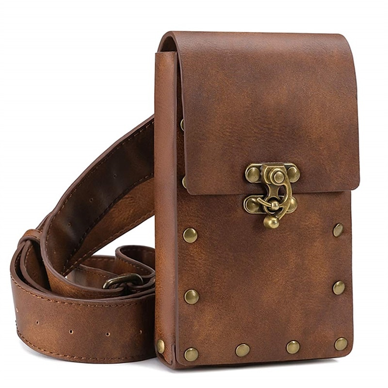 pouzdro na opasek taška do pasu fanny pack středověké vintage kožené pouzdro pouzdro na mobil pouzdro na opasek kapsa na peněženku příležitostná turistika festival renesanční faire kostým cestovní 2025 - $34.99 –P1