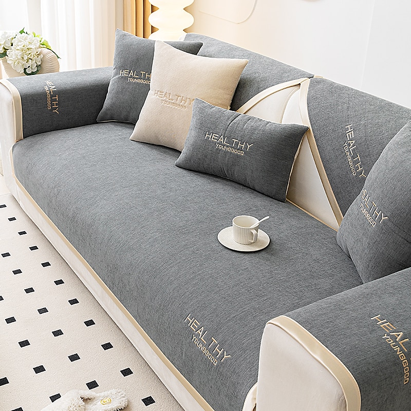 Chenille Sofa Mat Sofa Cover Couch Slipcover Anti-Cat Scratch Sofa Seat Pad Sectional Cover for Armchair Loveseat 4 or 3 seater L shape for Kids,Pet,Cats(Not Sold By A Set) 2025 - $24.99 –P4