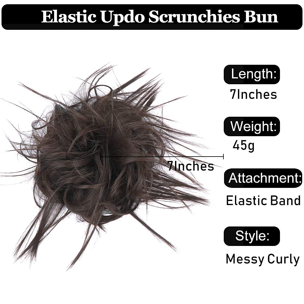warrige updo messy bun haarstukje haarverlenging paardenstaart met elastische rubberen band opgestoken paardenstaart haarstukje synthetisch haar extensions scrunchies paardenstaart haarstukjes voor 2026 - $14.99 –P9