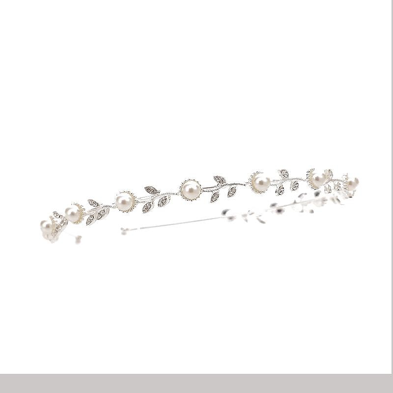 stříbrná svatební čelenka křišťálový diadém pro ženy perlové svatební čelenky pro nevěstu vlasové doplňky pro maturitní narozeninovou oslavu 2026 - $8.99 –P3